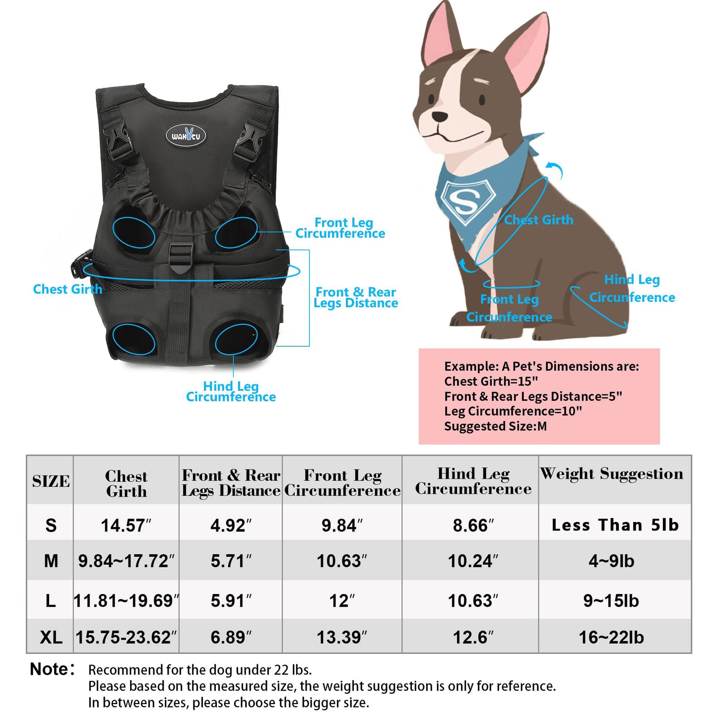 WAKYTU C28-2 Pet Carrier Backpack Dog Front Carrier Backpacks