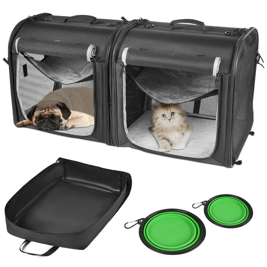 Wakytu C70 Hammocks Tent Stakes Bowls Portable 2-in-1 Pet Carrier Set