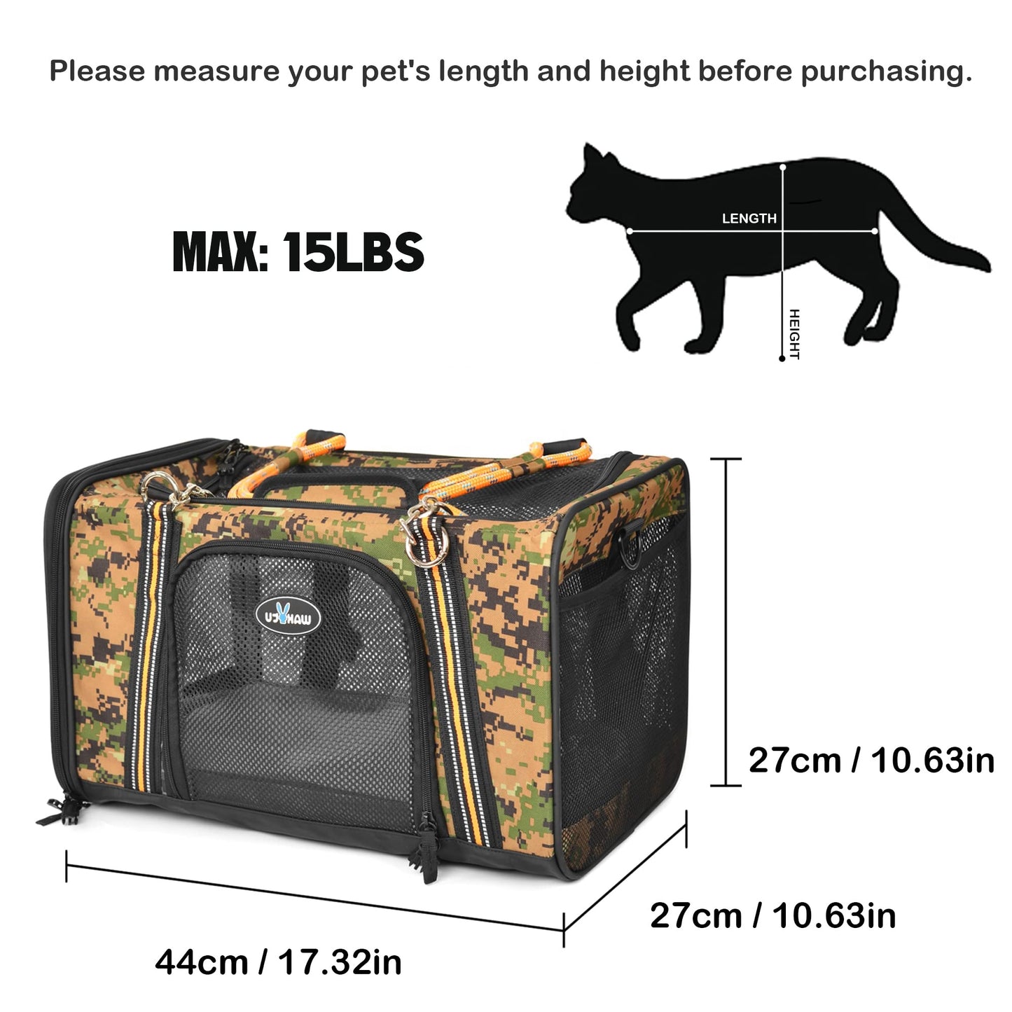 Wakytu C58 Traction Rope Soft sided carrier Pet Dog Travel Carrier