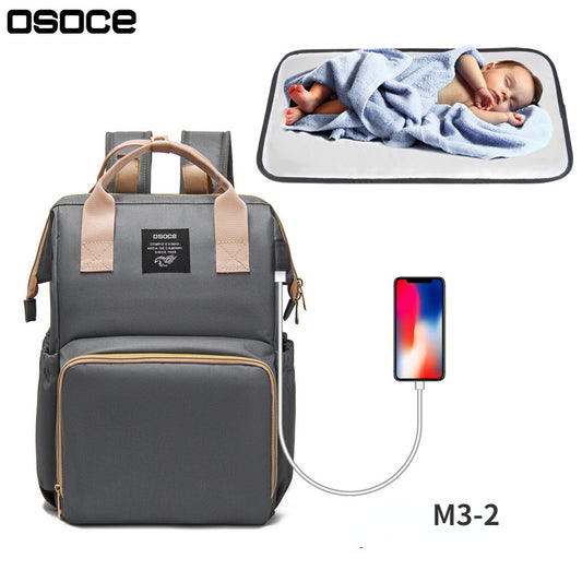 OSOCE M3-2 Diaper Bag Backpack with Changing Pad and Usb