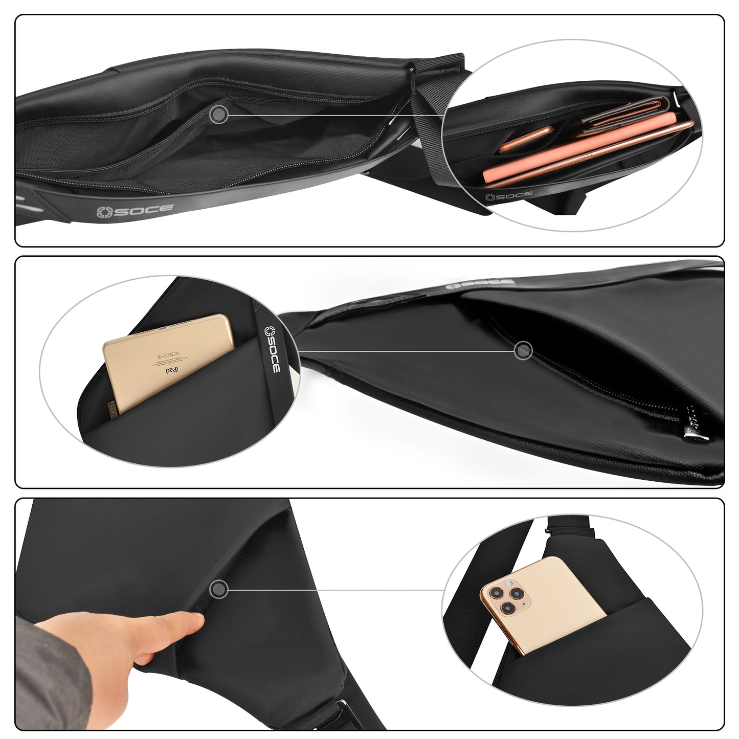 OSOCE B81-1  Leather Messenger Shoulder Sling Bag